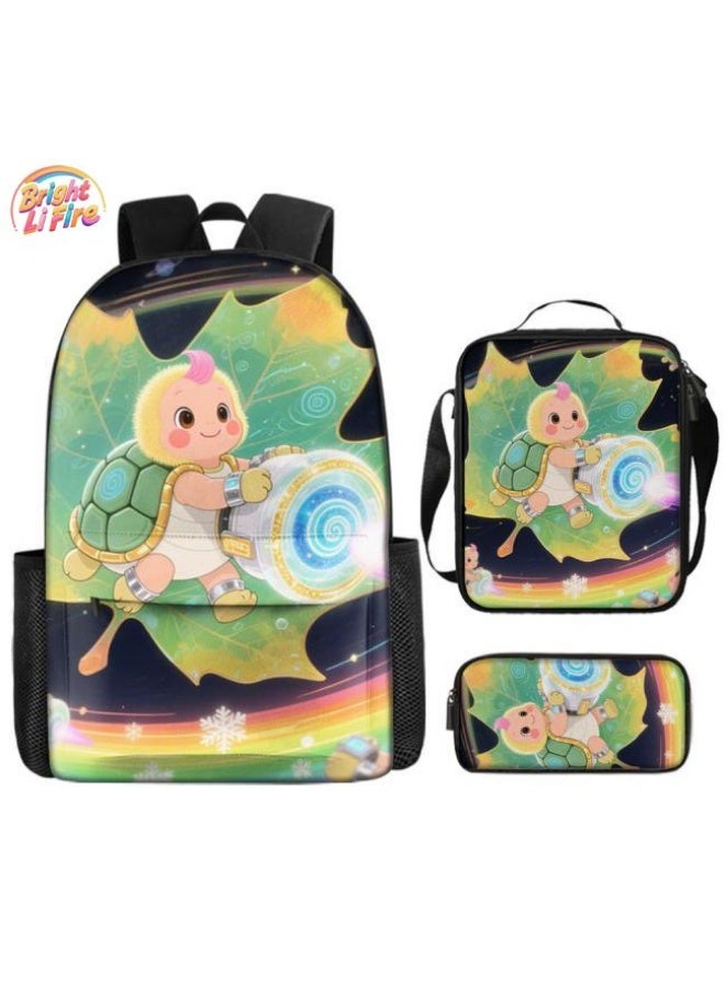 Bright Li Fire Backpacks + handbags + stationery bags | Back-to-school season/festival gifts | Cartoon bag three-piece set, easy to deal with various occasions (available for students, children, friends outings, mountain climbing, school, etc.) - 6 - Image 1
