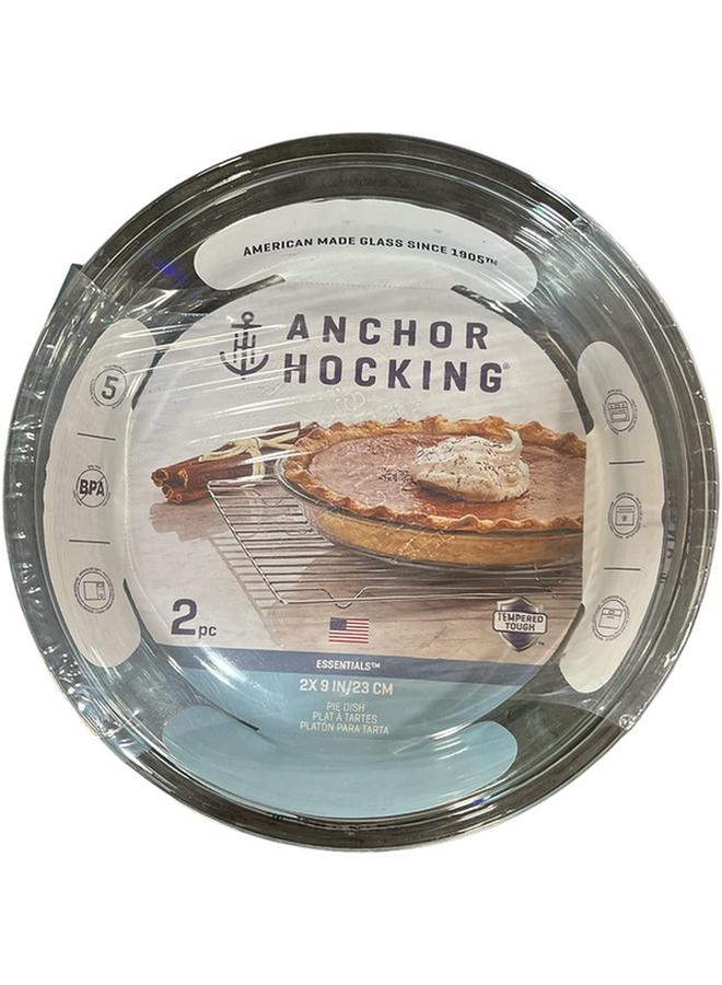 Anchor Hocking 2-Piece Essentials Dishwasher and Microwave Safe Round Roaster Set Clear 9inch 67301L20 - Image 1