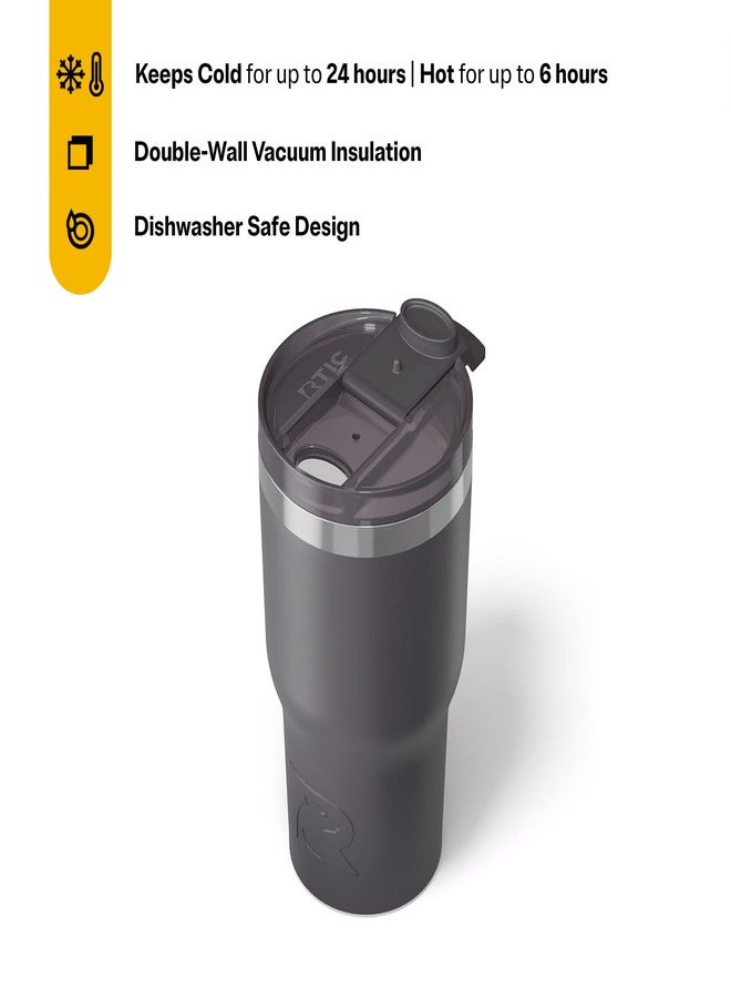 RTIC 20oz Essential Tumbler with Lid, Ceramic Lined, Insulated, Stainless Steel, Metal, Double Wall Vacuum-Insulation, Travel Cup for Iced Coffee, Tea, Hot and Cold Drink, Graphite - Image 3