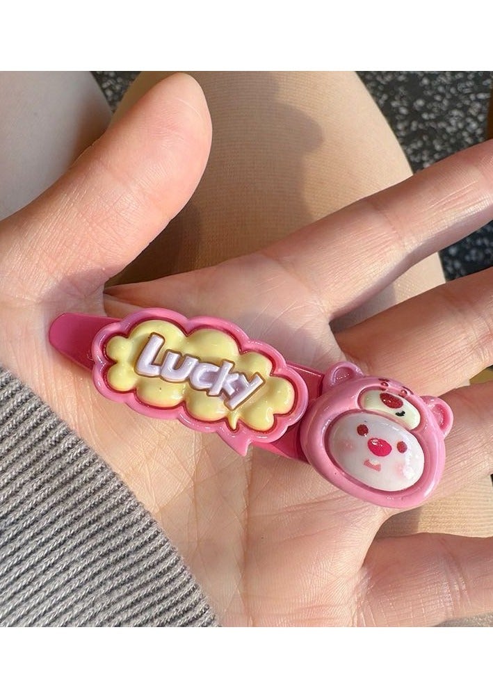 hiwonka Baby Hair Clips 4Pieces, Loppy Hair Pin, Barrettes for Girls, Toddler Girls Hair Accessories, Kids Hair Clips for Styling, Flower Rainbow Candy Fruits Butterfly Cute Hair - Image 4