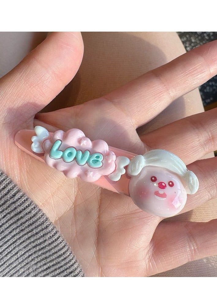 hiwonka Baby Hair Clips 4Pieces, Loppy Hair Pin, Barrettes for Girls, Toddler Girls Hair Accessories, Kids Hair Clips for Styling, Flower Rainbow Candy Fruits Butterfly Cute Hair - Image 5