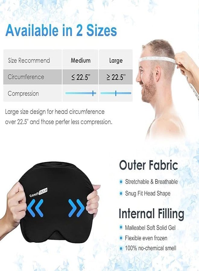 Rkenza Migraine Ice Head Wrap Cap | Gel Cold Compress Headache Relief Hat | Stretchable Cooling Ice Cap for Migraine, Sinus, Tension, Puffy Eyes & Stress Relief (Pack of 1, Multicolor) - Image 5