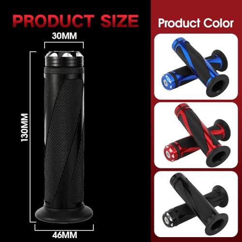 Wacece 7/8" 22mm ATV Handlebar Grips Non-Slip Universal for Foreman Recon Raptor Grizzly Warrior Rancher Fourtrax Blaster Prairie ATV 4 Wheeler Quards Blue - Image 5