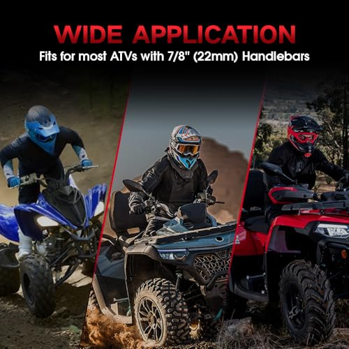 Wacece 7/8" 22mm ATV Handlebar Grips Non-Slip Universal for Foreman Recon Raptor Grizzly Warrior Rancher Fourtrax Blaster Prairie ATV 4 Wheeler Quards Blue - Image 3
