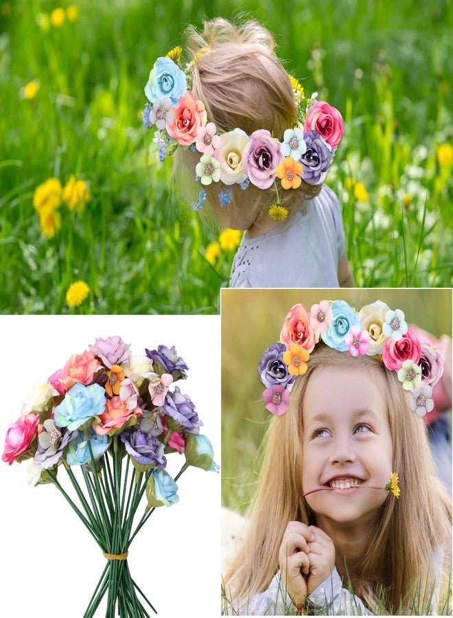 TBoxBo 220 Pieces Mini Flower Heads,Artificial Rose Flowers with Stems,Multicolor Daisy Roses Elegant Faux for Weddings, Bouquets Parties, Home Decorations (9j3s5w2yr25) - Image 4