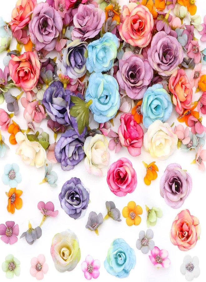 TBoxBo 220 Pieces Mini Flower Heads,Artificial Rose Flowers with Stems,Multicolor Daisy Roses Elegant Faux for Weddings, Bouquets Parties, Home Decorations (9j3s5w2yr25) - Image 5