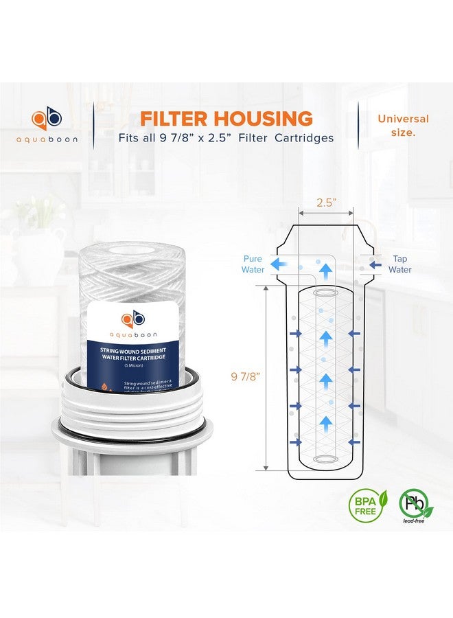 أكوابون خرطوشة فلتر مياه بديلة Aquaboon Whole House 5 ميكرون 10 × 2.5 خيط ملفوف لتصفية الرواسب متوافقة مع فلتر مياه الآبار WHKF-WHSW، عبوة من 6 قطع - Image 1