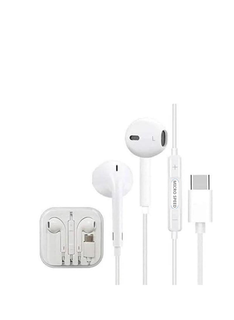 micro speed Type-C in-ear headphone, high-quality sound, compatible with all phones 