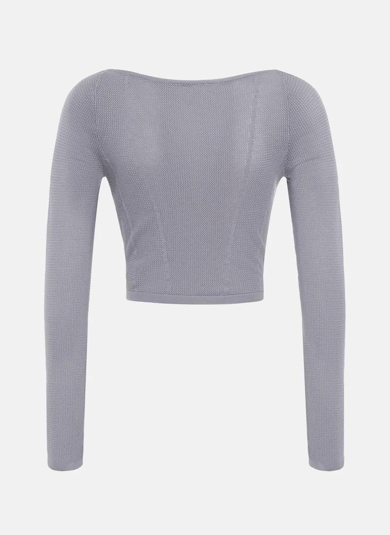 Lichi Zip-up jersey corset top