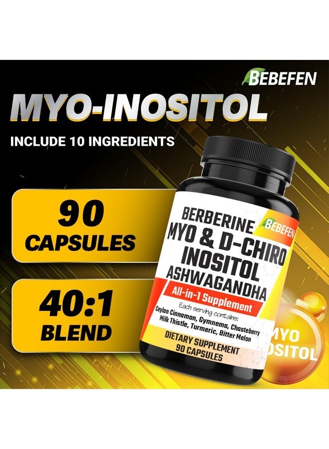 BEBEFEN كبسولات بيبيفين ميو-إنوزيتول ودي-كيرو إنوزيتول مع أشواغاندا، بيربرين، قرفة، جمنما، توت العفة، حليب الشوك، كركم، بطيخ مر - 90 كبسولة - Image 2