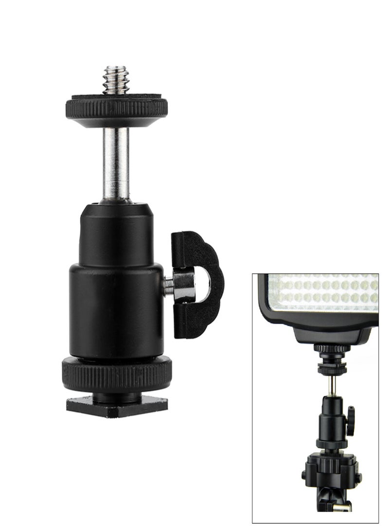 ANDOER Aluminium Alloy Mini Ball Head 1/4" Mount with Flash Shoe for DSLR SLR DC Camera Mini DV Monitor etc - Image 4