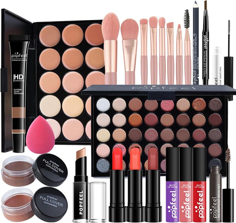 AllInOne Makeup Kit 25 Pcs Complete Makeup Kit for Women Full Kit Make Up Set for Teenage Girls Includes Eyeshadow Blush Lipstick Concealer etc Pro Multipurpose Essential Starter Bundle Set1