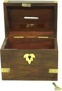 Ttt Wooden Locking Piggy Bank