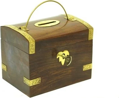 Ttt Wooden Locking Piggy Bank