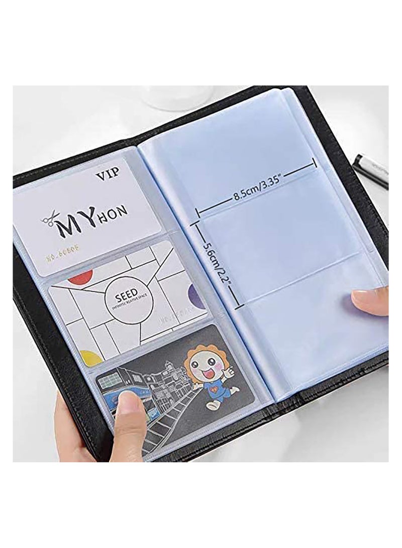 SYOSI 4 Pack Business Card Organizer Business Card Holder Book, Portable Business Card Binder File Sleeve Storage, Business Card Holders, Name Card Holder for Men  Women, 120 Cards, Black  - Image 3