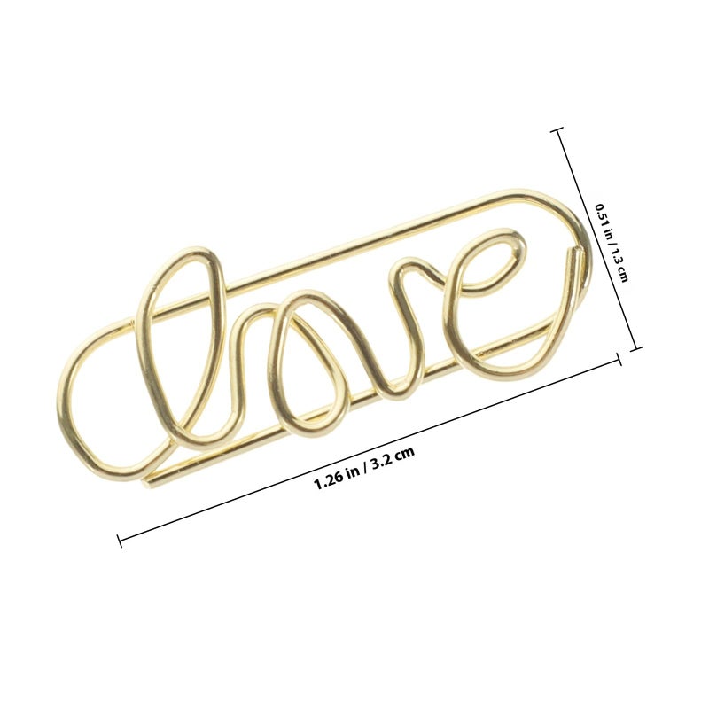 50 Gold Mini Paper Clips Small Metal Clips For Office Documents Photos Notes Tickets - Image 3