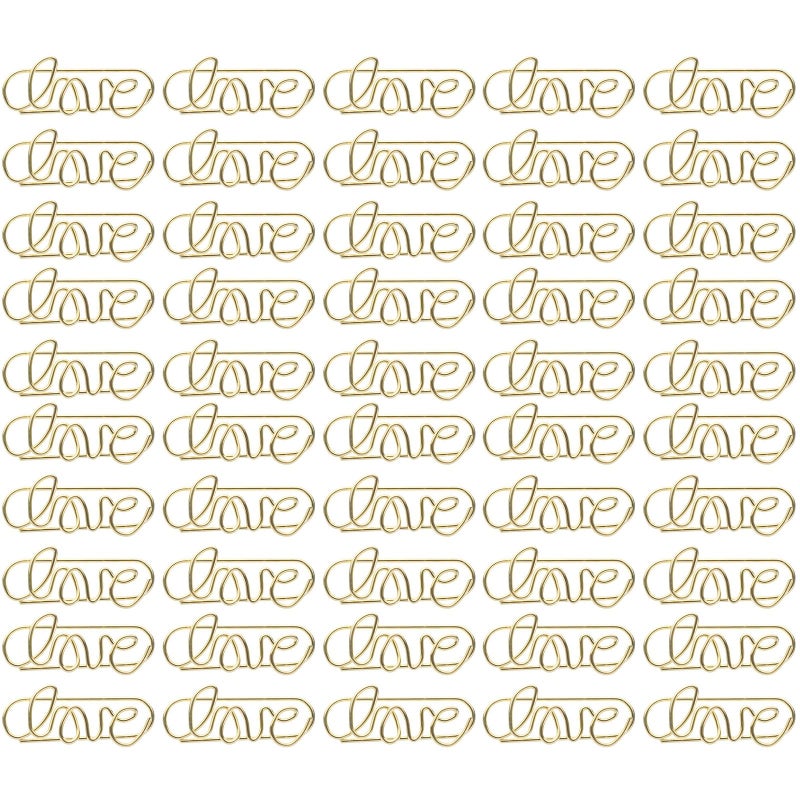 50 Gold Mini Paper Clips Small Metal Clips For Office Documents Photos Notes Tickets - Image 2