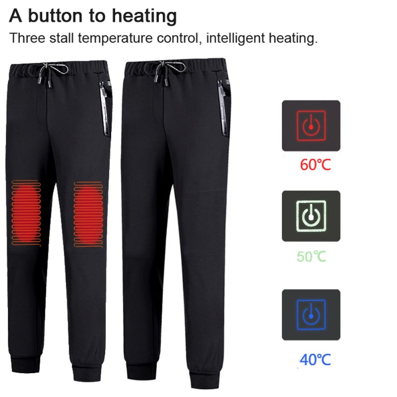 USB Electric Heated Trousers 3 Heating Zones Winter Warming Pants Temperature Adjustable Electric Thermal Clothing Outdoor Camping Fishing Hiking Heating Trousers - Image 3