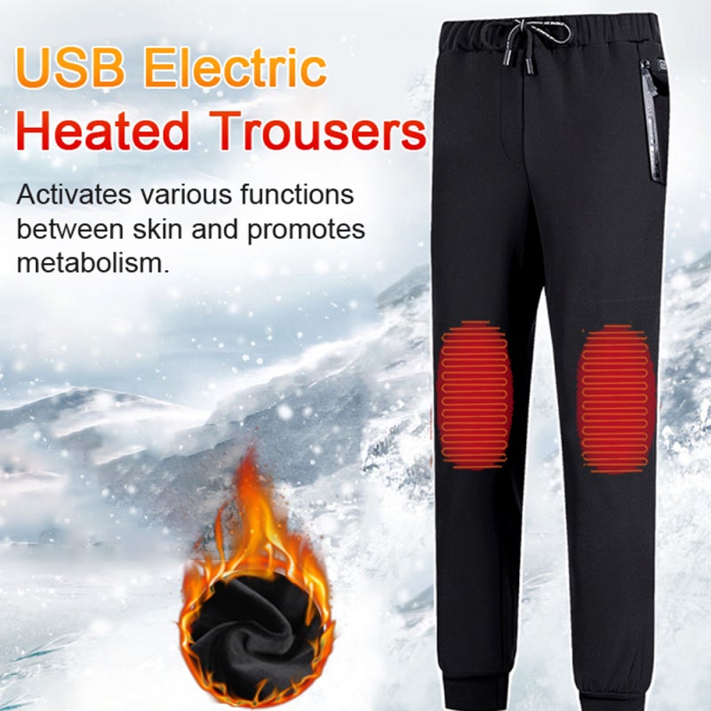 USB Electric Heated Trousers 3 Heating Zones Winter Warming Pants Temperature Adjustable Electric Thermal Clothing Outdoor Camping Fishing Hiking Heating Trousers - Image 2