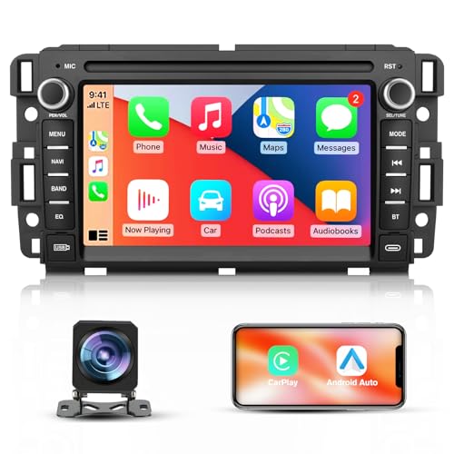 Junsun 4Core 64GB ROM Car Radio Stereo for Chevy Silverado Tahoe GMC Sierra Yukon 2007-2013, Android 13 with CarPlay Android Auto Bluetooth GPS Navigation Backup Camera 7 Inch Touch Screen Head Unit - Image 1