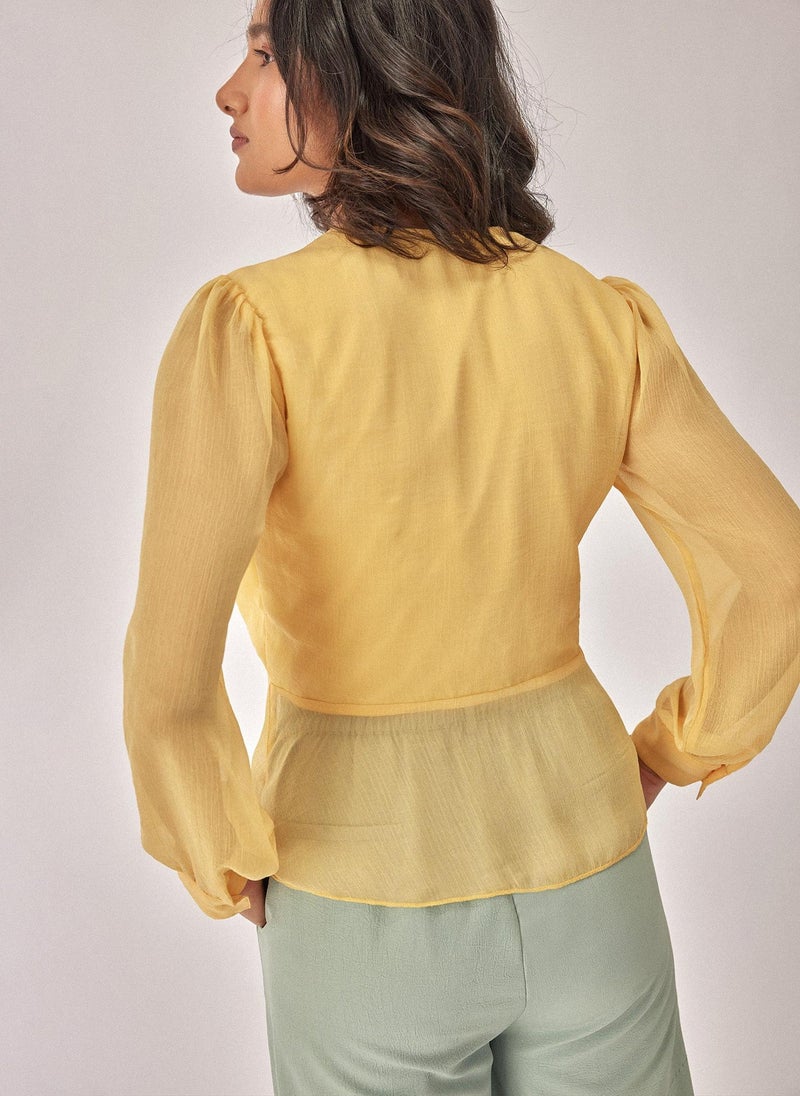 ذا ليبل لايف بلوزة شيفون بكسرات - Image 5