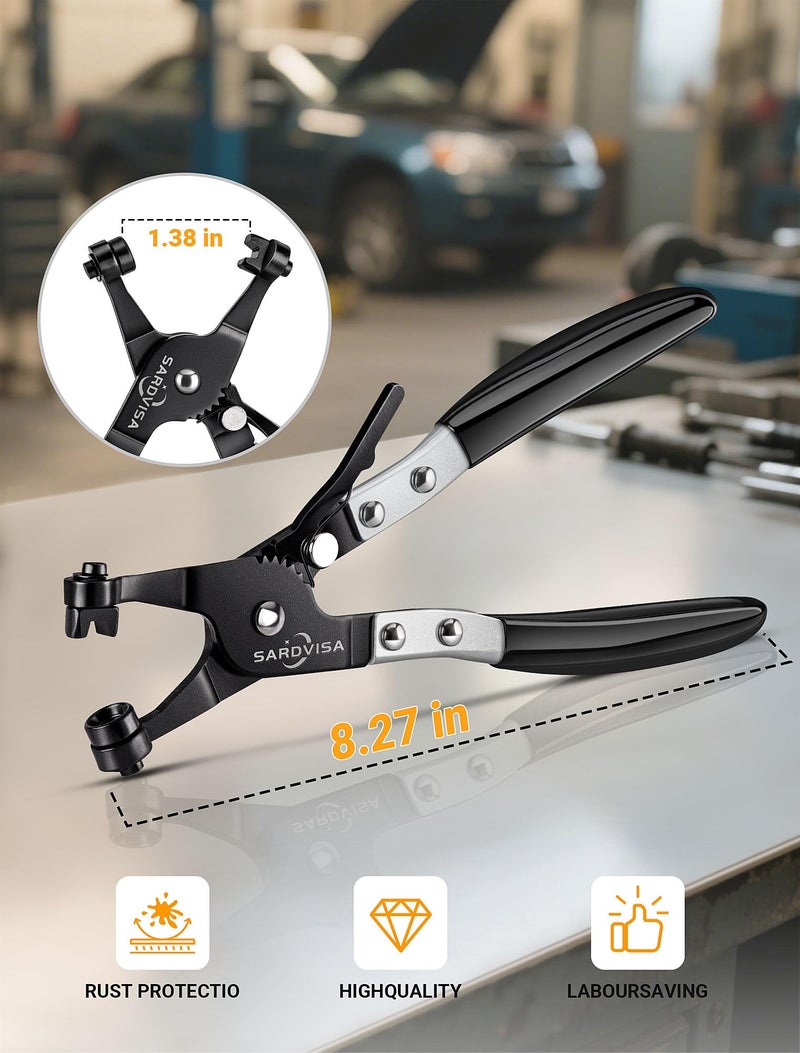 SARDVISA Hose Clamp Pliers, Heavy Duty Hose Clamp Tool with Locking Gear ï¼† Black Non-Slip Handle, Professional Automotive Repair Tool for the Removal & Installation of Ring-Type and Spring Band Clamps - Image 3
