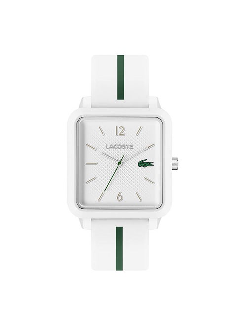Men Analog Square Shape Silicone Wrist Watch 36 mm