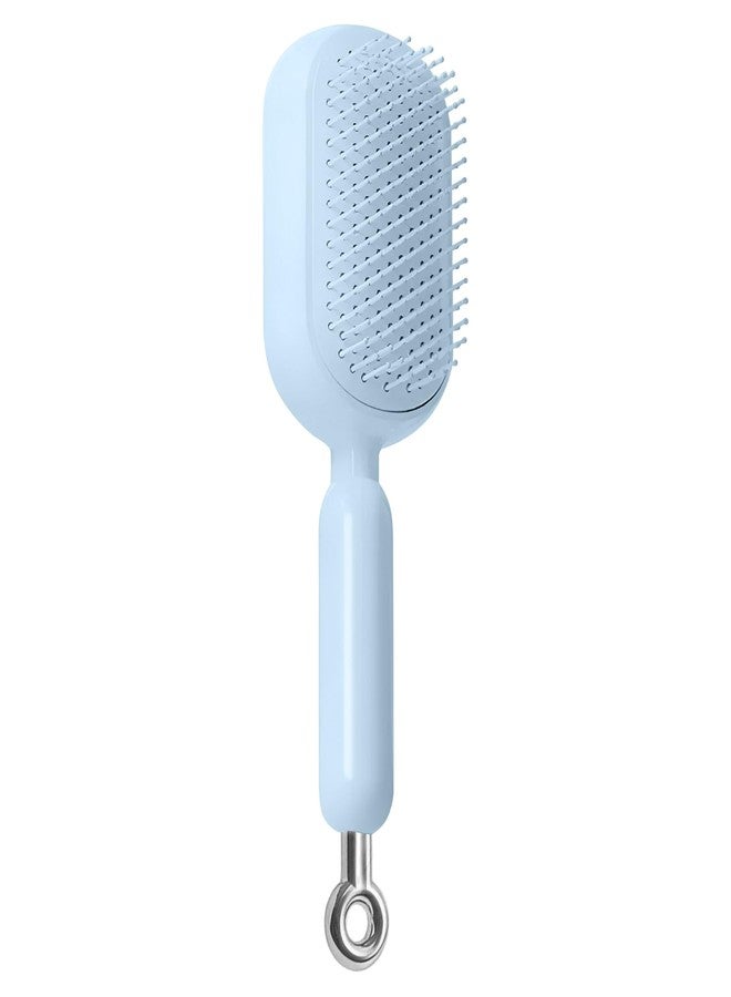 Prime Pick Flexible Hair Comb Detangling Brush Soft Bristles Rebound Cushion Telescopic Handle Anti Frizz Scalp Massager Portable Styling Hair Brush for All Hair Types Blue - Image 1