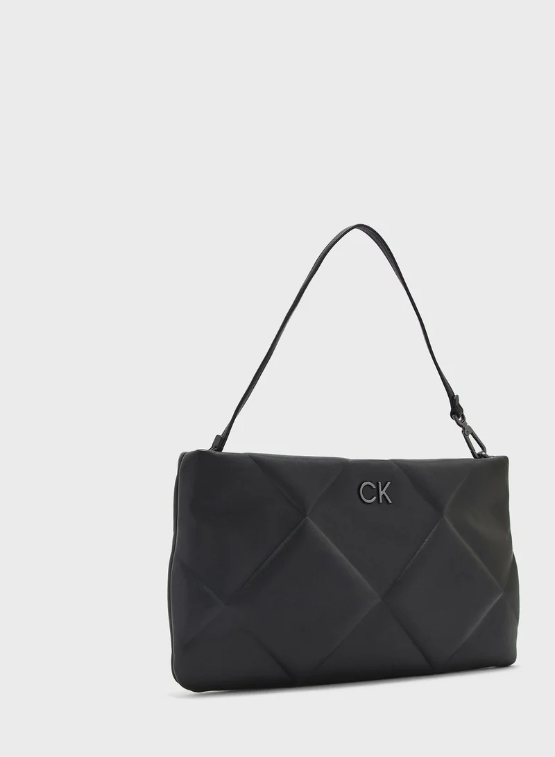 CALVIN KLEIN Reversible Lock Quilt Conv Clutch