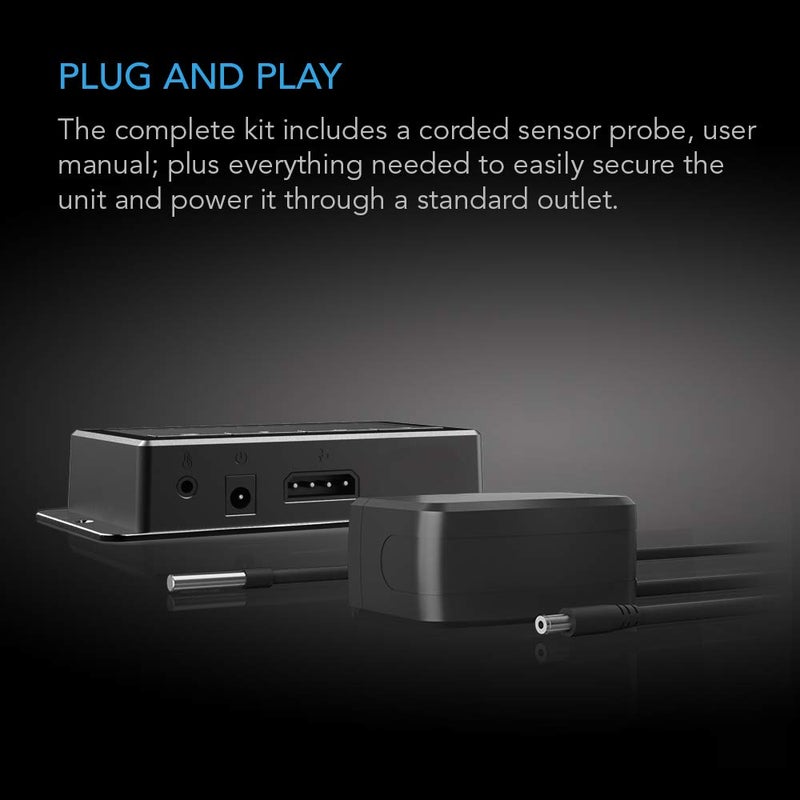 AC Infinity AIRBLAZE T12, Universal Fireplace Blower Fan Kit 12" with Temperature and Speed Controller, Compatible with Lennox, Hearth Glo, Majestic, Rotom Fireplaces, for Home Heat Circulation - Image 5