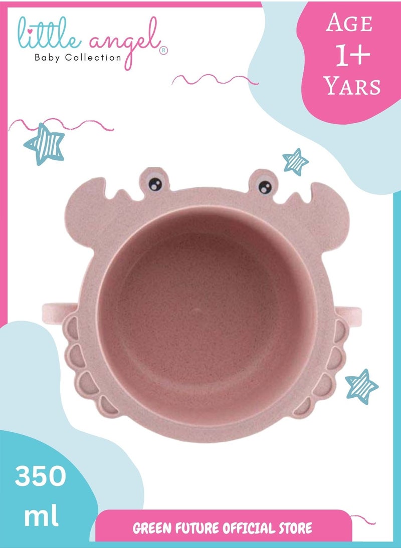 Little Angel Kids Feeding Bowl With Handle - Pink  - Image 1