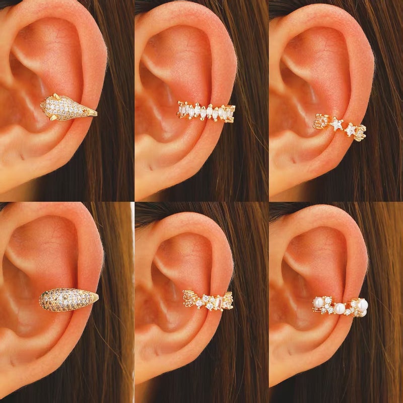 ofeankri Vintage Elegant Zircon Ear Clip Earrings for Women - Unique Chinese Style, Versatile and Stylish - Image 1