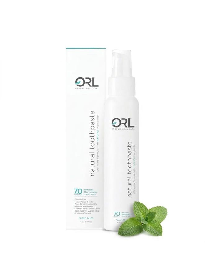 ORL Natural & Organic Toothpaste – Uniquely Formulated to Clean Your Mouth, Helps to Restore Your Mouth's Natural Perfect pH - Mint - Image 1