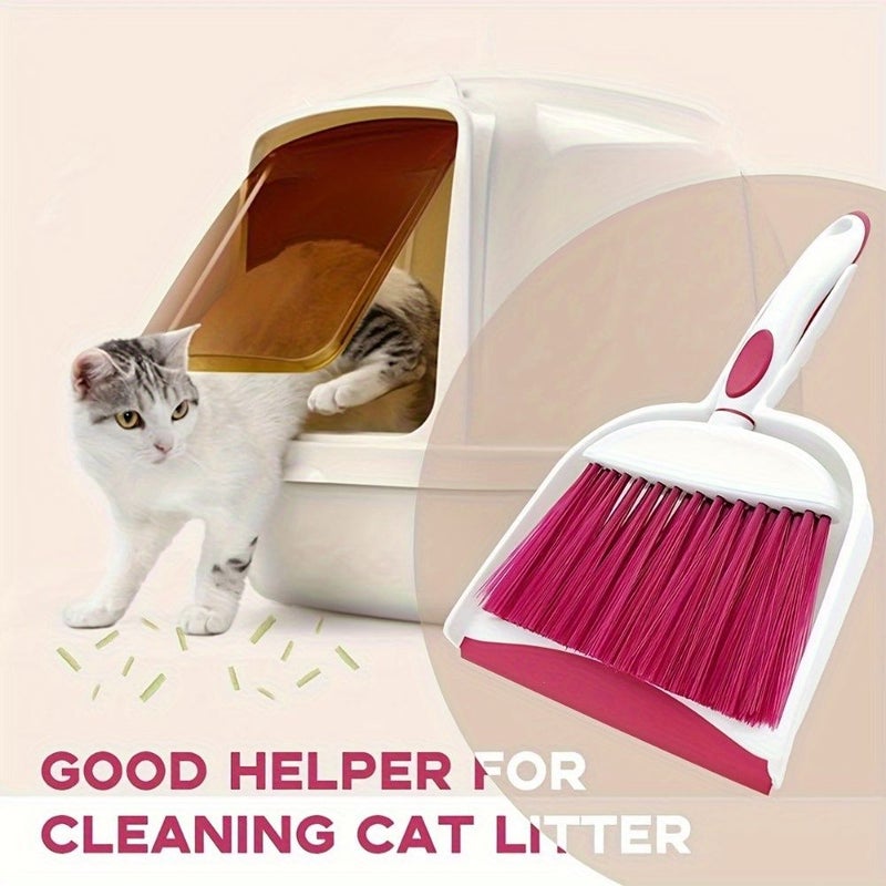 Gray Mini Broom And Dustpan Set For Desk Housekeeping Office Kitchen Pet Nest Car Daily Cleaning Necessity Plastic Whisk Set - Image 4