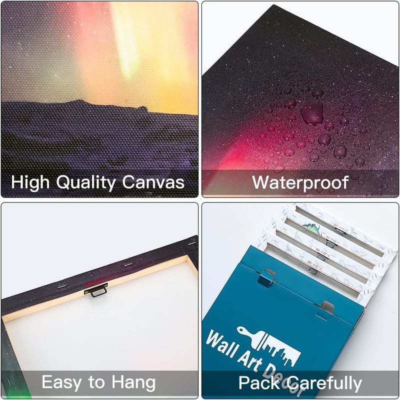 Sungeek 4-Piece Aurora Canvas Wall Art - Image 3