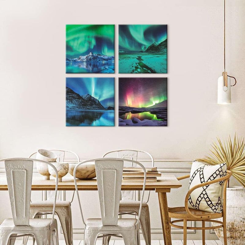 Sungeek 4-Piece Aurora Canvas Wall Art - Image 5