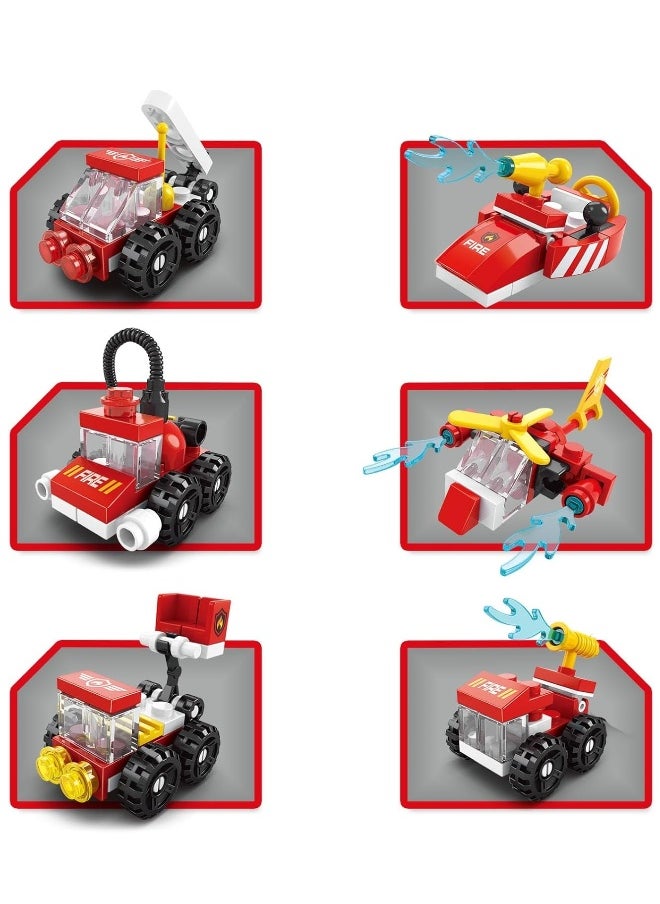 6 in 1 Toddler Fire Truck Toy Building Blocks Toys for Boys Aged 4+ Kids Gift Ideas Forest Fire Truck Toys 142 Pieces - Compatible with Other Building Block Toys  - Image 3