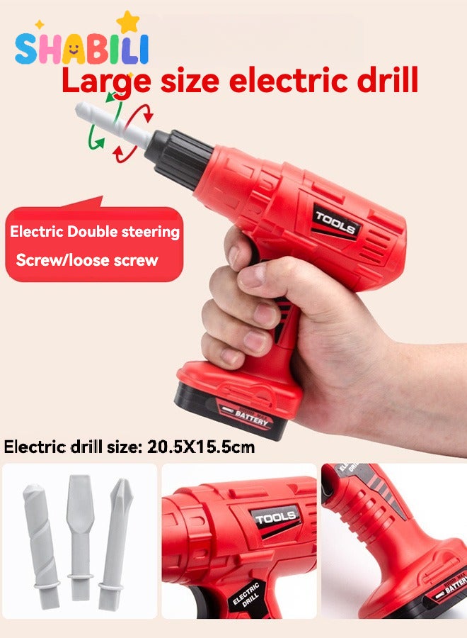 SHABILI Kids Tool Kit Pretend Play Set with Electric Drill – 55-PCS ABS Toolbox with Screws & Bolts, STEM Build-and-Take-Apart Construction Toy, Boost Fine-Motor Skills & Creativity for Boys & Girls Age 3+ - Image 2