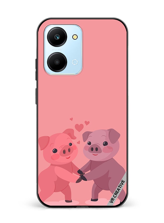 VR CREATIVE Protective Case Cover For Honor Play7T Love Pig Design Multicolour - Image 1