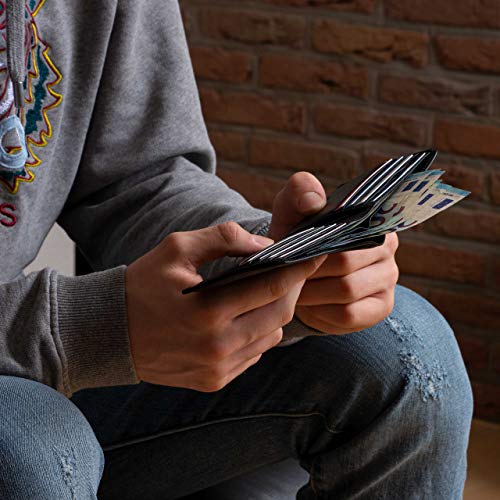 DiLoro Mens Wallet Full Grain Genuine Leather Slim Minimalist Front Pocket Bifold Soft Nappa RFID Protection Black - Image 4
