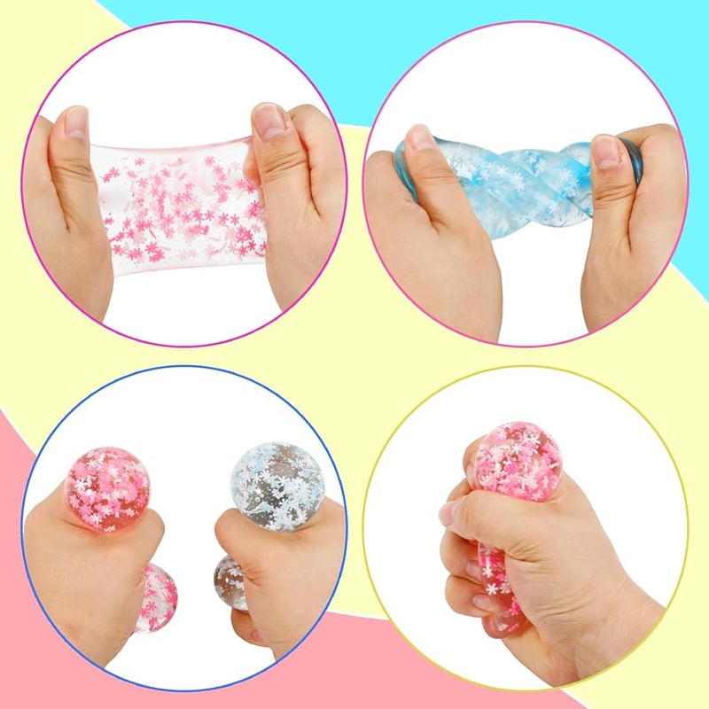 Siwarm Fidget Toy Stress Cube- 4 Pack Sensory Squeeze Toys, Slow Rising Squishy Cube Filled with Thick Substance and Snowflakes Crafts, Anxiety Stress Relief Calming Tool for Adults and Kids - Image 5