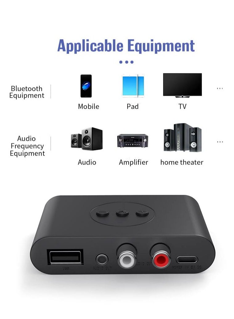 Bluetooth 5.0 Audio Receiver U Disk RCA 3.5mm 3.5 AUX Jack Stereo Music Wireless Adapter with Mic For Car Kit Speaker Amplifier - Image 5