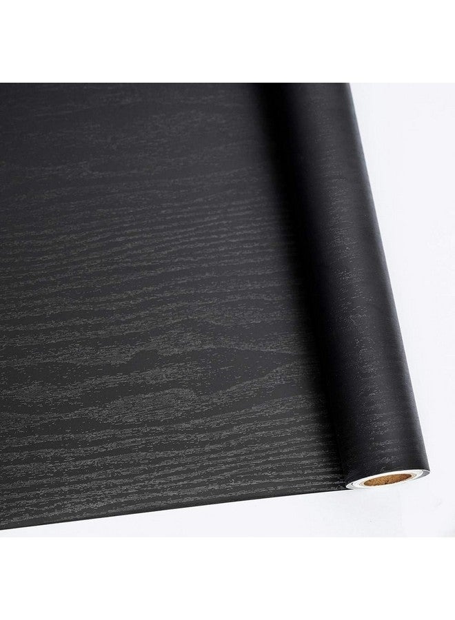 Abyssaly 24 Inch X 196 Inch Black Wood Self Adhesive Paper Decorative Self-Adhesive Film Furniture Real Wood Tactile Sensation Surfaces Easy to Clean - Image 1