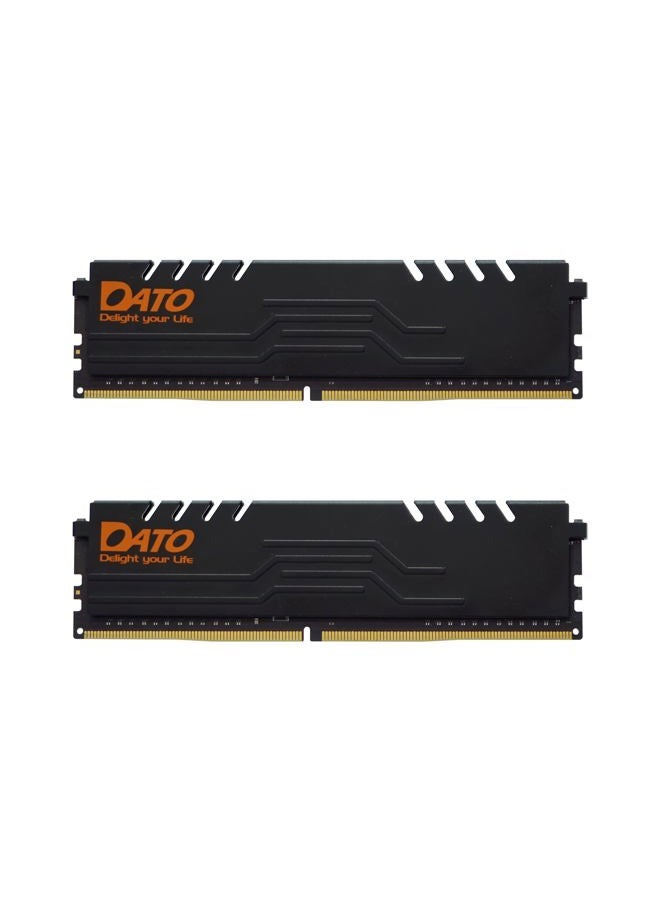 DATO ذاكرة RAM سعة 16 جيجابايت (8 جيجابايت × 2)، DDR4 3200 ميجاهرتز مع مبرد، PC4-25600 CL16 1.35 فولت 288 دبوس غير ECC UDIMM، وحدة ذاكرة سطح المكتب للألعاب، أسود متطرف - Image 1