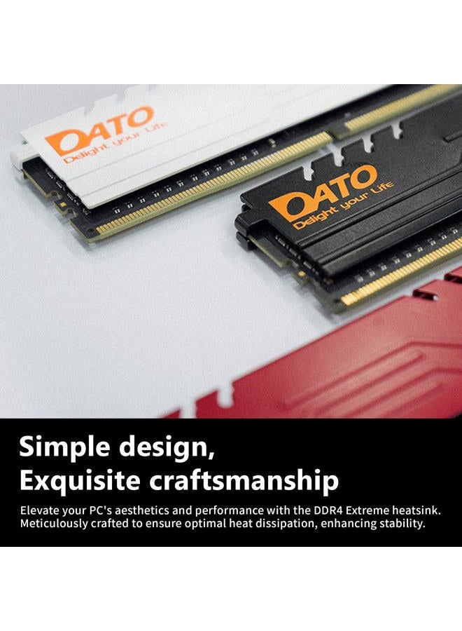 DATO ذاكرة RAM سعة 16 جيجابايت (8 جيجابايت × 2)، DDR4 3200 ميجاهرتز مع مبرد، PC4-25600 CL16 1.35 فولت 288 دبوس غير ECC UDIMM، وحدة ذاكرة سطح المكتب للألعاب، أسود متطرف - Image 3