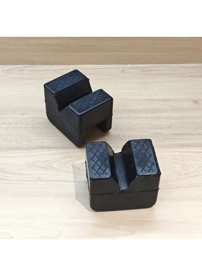 قطعتان وسادات رافعة من المطاط الثقيل الأسود مقاومة للانزلاق للسيارات والشاحنات وسيارات الدفع الرباعي - Image 1