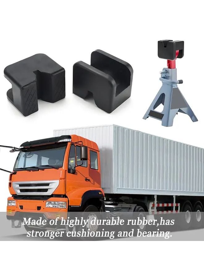 قطعتان وسادات رافعة من المطاط الثقيل الأسود مقاومة للانزلاق للسيارات والشاحنات وسيارات الدفع الرباعي - Image 2