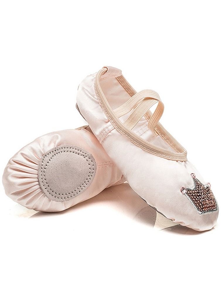 Generic Dancing Shoes Soft Bottom Practice Ballet with Cloth Head Shoes for Girls  - Image 1