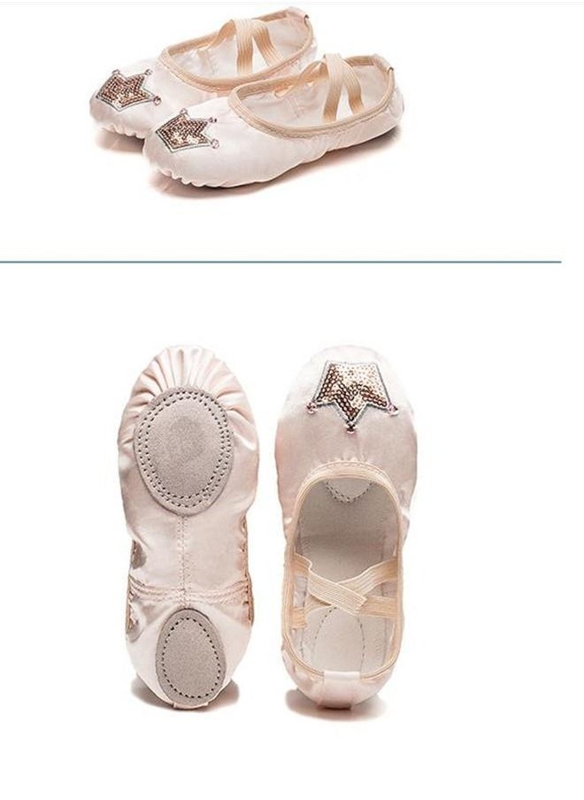 Generic Dancing Shoes Soft Bottom Practice Ballet with Cloth Head Shoes for Girls  - Image 2