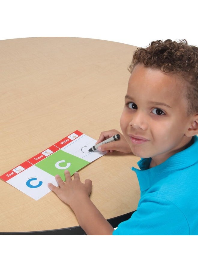 Really Good Stuff Feel, Trace And Write Alphabet Cards And Dry Erase Crayons - Boxed Set With 52 Laminated Letter Cards And 4 Dry Erase Crayon - Grades Pre-K - 1, Classroom Essentials  - Image 3